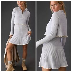 Daily Practice Miles‎ Ribbed Knit Zip Long Sleeve Layered Sweater Dress size XL